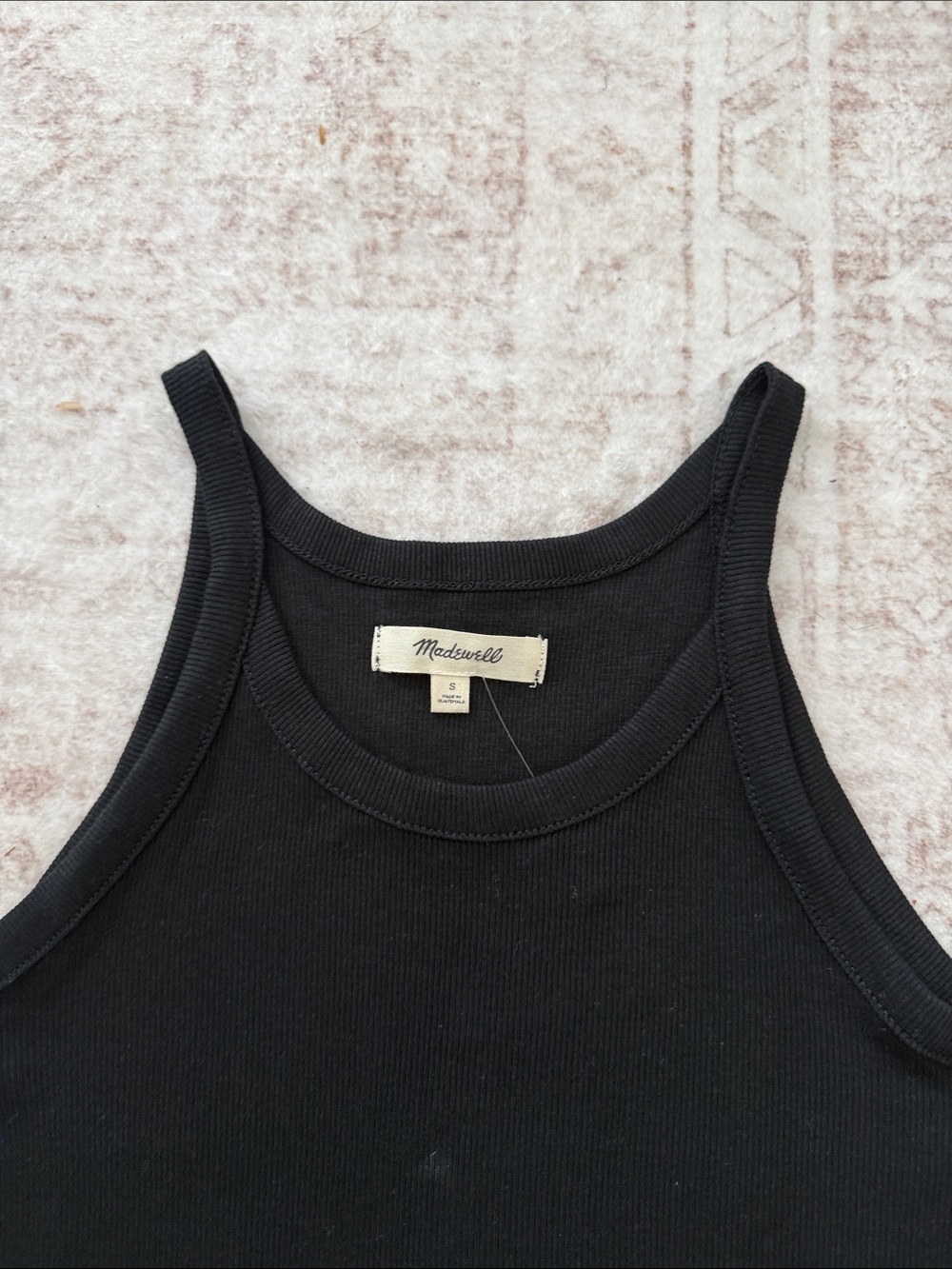 NWOT Madewell Black Ribbed Racerback Tank - Picture 2 of 2